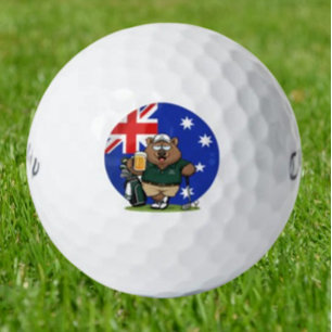 cheeky Aussie Wombat Golf Balls