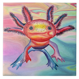 Cheeky Axolotl decorative tile