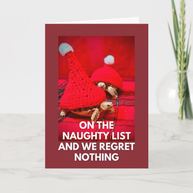 Cheeky Baby Turtles Best Friends Naughty List  Card (Front)