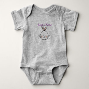 Cheeky Bunnies Pattern Baby Bodysuit