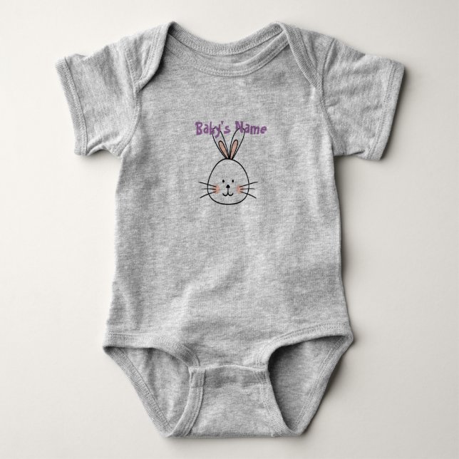 Cheeky Bunnies Pattern Baby Bodysuit (Front)