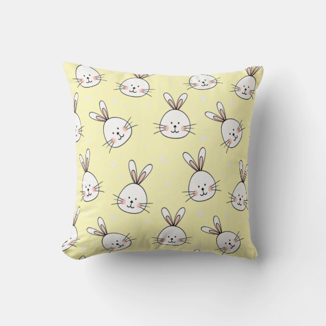 Cheeky Bunnies Pattern Cushion (Front)