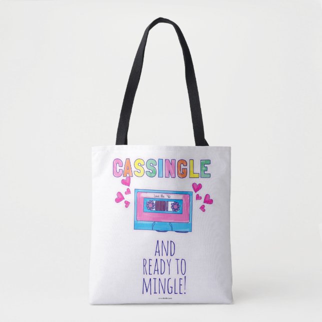 Cheeky Cassingle Nostalgia Music Tape Slogan Tote Bag (Front)