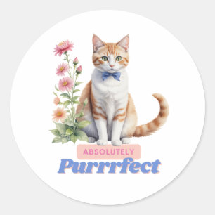 Cheeky Cat Gifts for Animal Lovers Classic Round Sticker