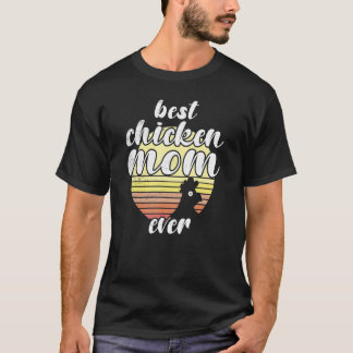 Cheeky Chicken Retro Sunset Best Chicken Mum Ever  T-Shirt