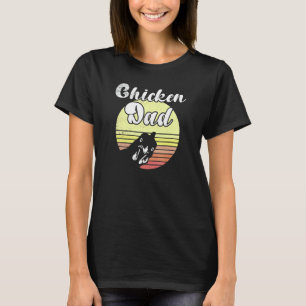 Cheeky Chicken Retro Sunset Chicken Dad Chickens T-Shirt