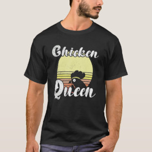 Cheeky Chicken Retro Sunset Chicken Queen Chicken T-Shirt
