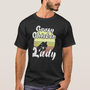 Cheeky Chicken Retro Sunset Crazy Chicken Lady Chi T-Shirt