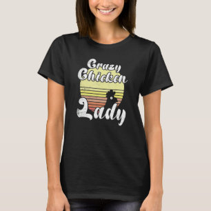 Cheeky Chicken Retro Sunset Crazy Chicken Lady Roo T-Shirt