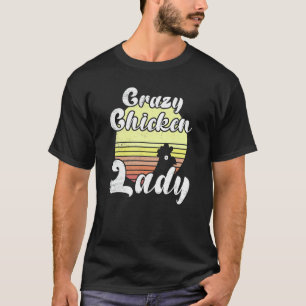 Cheeky Chicken Retro Sunset Crazy Chicken Lady Roo T-Shirt