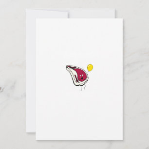 Cheeky chops. Pork chops, meat themed Invitation