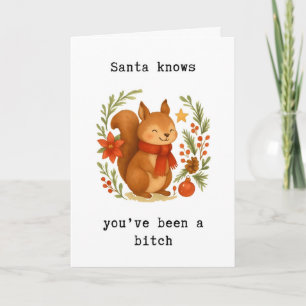 Cheeky Christmas Card, Funny Holiday Card, Naughty Card