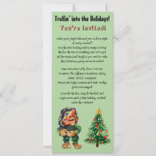 Cheeky Christmas Troll and Tree Delight Invitation
