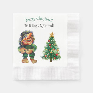Cheeky Christmas Troll and Tree Delight Napkin