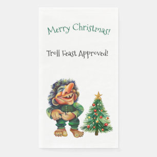 Cheeky Christmas Troll and Tree Delight Napkin