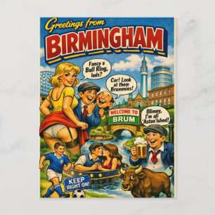 Cheeky Classic Birmingham Postcard