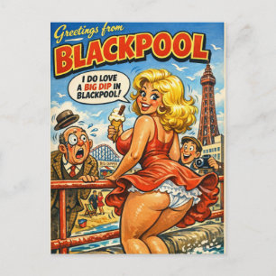 Cheeky Classic Blackpool Postcard