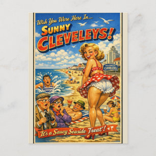 Cheeky Classic Cleveleys Postcard