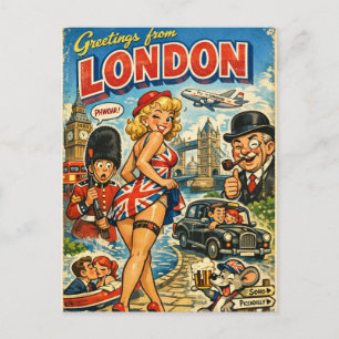 Cheeky Classic London Postcard