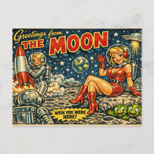 Cheeky Classic Moon Postcard