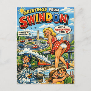 Cheeky Classic Swindon Postcard