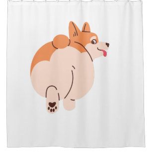 Cheeky Corgi Shower Curtain