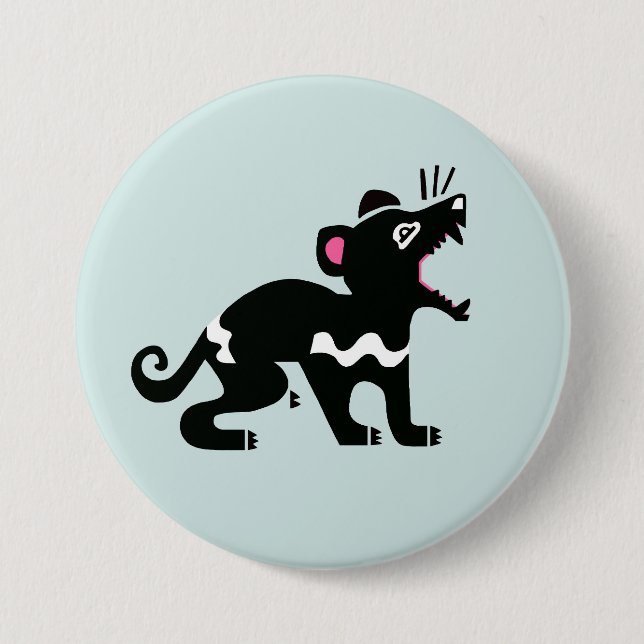 Cheeky  devil - TASMANIAN DEVIL- wildlife - Aqua 7.5 Cm Round Badge (Front)