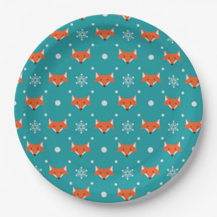 Cheeky fox pattern paper plate