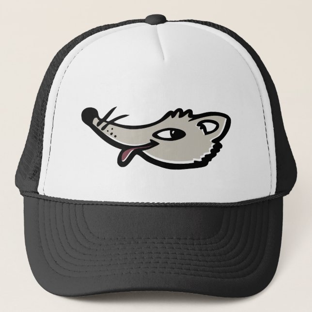 Cheeky fox with tongue out graphic trucker hat (Front)