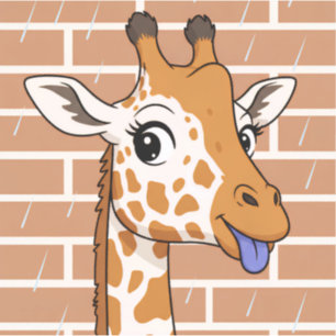 Cheeky giraffe sticker