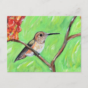 Cheeky Hummingbird Painting Postcard