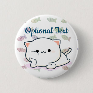 Cheeky Kawaii Style Kitten  6 Cm Round Badge