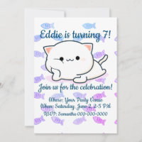 Cheeky Kawaii Style Kitten  Birthday