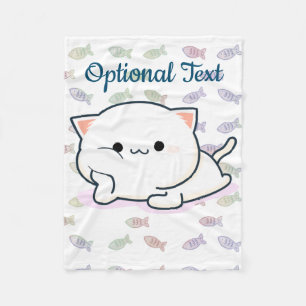 Cheeky Kawaii Style Kitten Fleece Blanket