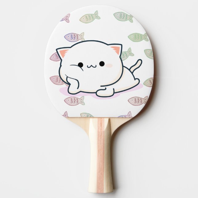 Cheeky Kawaii Style Kitten  Ping Pong Paddle (Back)