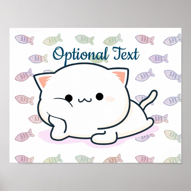 Cheeky Kawaii Style Kitten   Poster (Front)