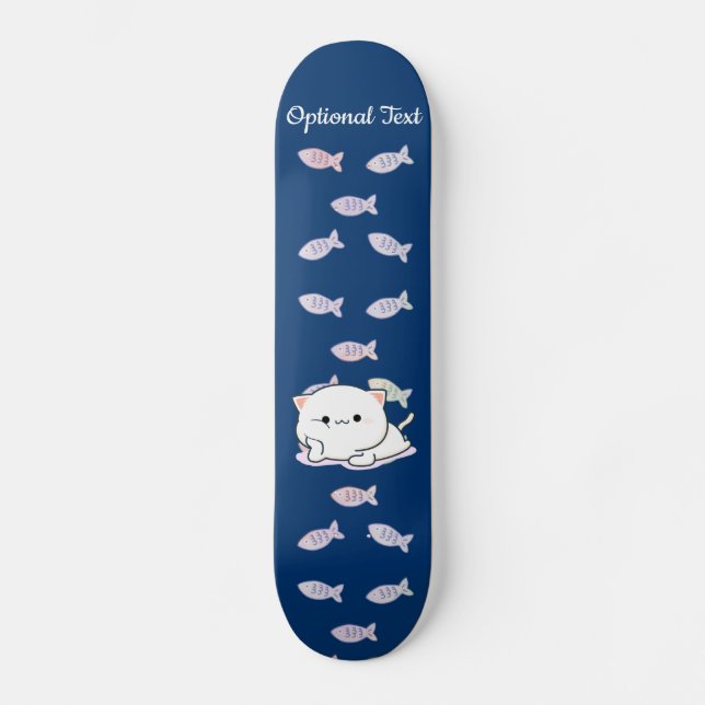 Cheeky Kawaii Style Kitten   Skateboard (Front)