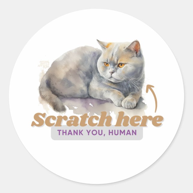 Cheeky Kitten Gifts for Cat Dads Classic Round Sticker (Front)