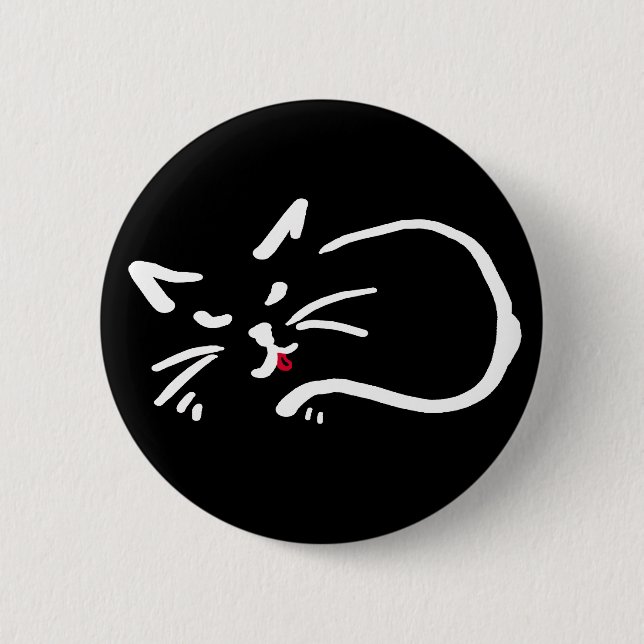 cheeky kitty 6 cm round badge (Front)