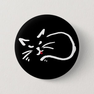 cheeky kitty 6 cm round badge