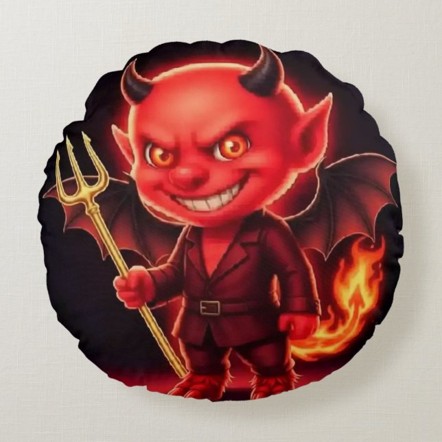 Cheeky little Devil Round Cushion (Front)
