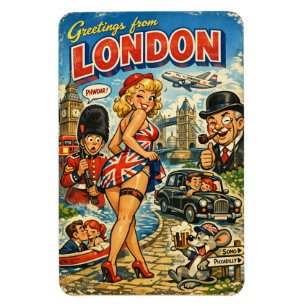 Cheeky London Postcard Magnet