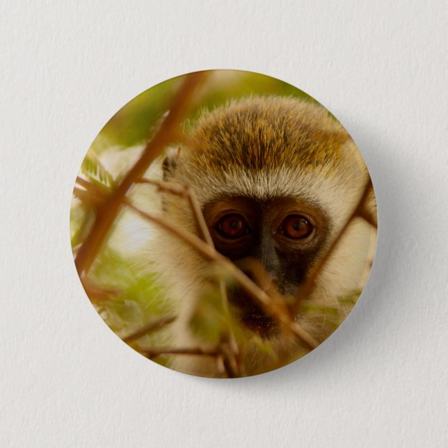 Cheeky Monkey. 6 Cm Round Badge (Front)