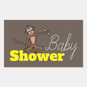 Cheeky Monkey, Baby Shower Rectangular Sticker