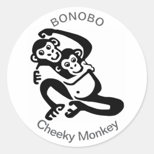 Cheeky Monkey - BONOBO - Wildlife Africa Classic Round Sticker