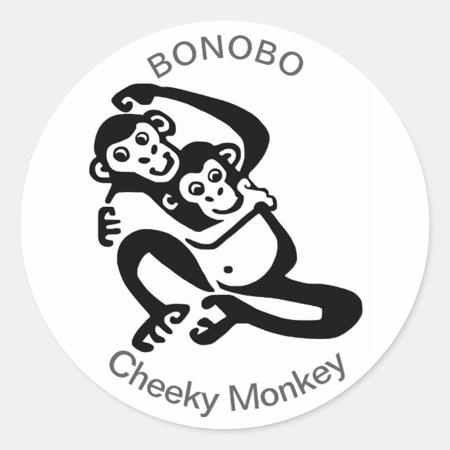 Cheeky Monkey - BONOBO - Wildlife Africa Classic Round Sticker (Front)