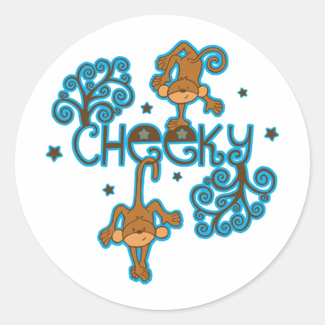Cheeky Monkey Classic Round Sticker (Front)