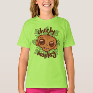 Cheeky Monkey Cute Cartoon Primate Drawing T-Shirt