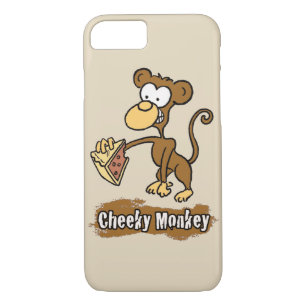Cheeky Monkey Design has Monkey Enjoying Cake iPhone 8/7 Case