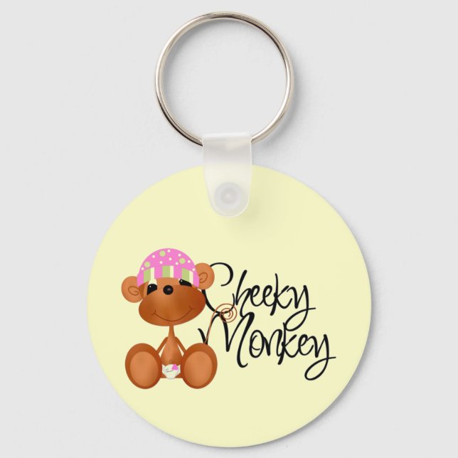 Cheeky Monkey - Girl Tshirts and Gifts Key Ring (Front)